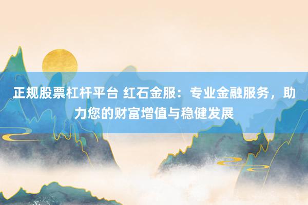 正规股票杠杆平台 红石金服：专业金融服务，助力您的财富增值与稳健发展