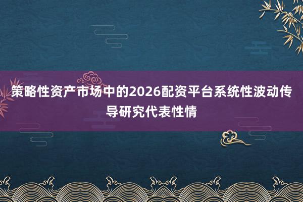 策略性资产市场中的2026配资平台系统性波动传导研究代表性情