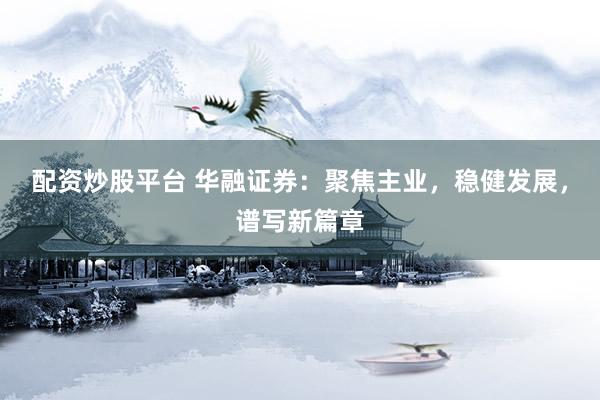 配资炒股平台 华融证券：聚焦主业，稳健发展，谱写新篇章