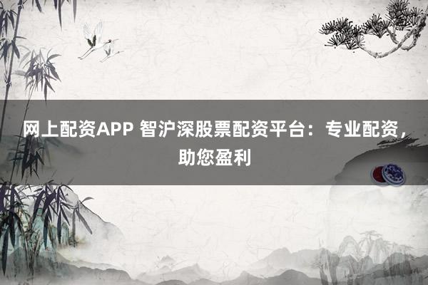 网上配资APP 智沪深股票配资平台：专业配资，助您盈利