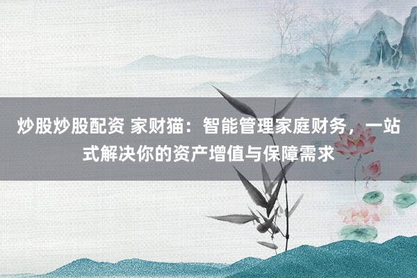 炒股炒股配资 家财猫：智能管理家庭财务，一站式解决你的资产增值与保障需求